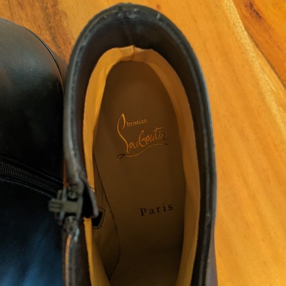 Christian Louboutin Black and Red Ankle Booties - Picture 4 of 8